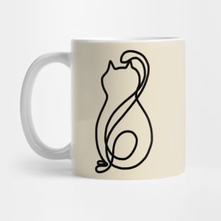 One Line Cat Viral TikTok (Black) Mug